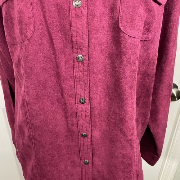 Croft&Barrow Plum Button-Up Shirt Size PXL CB-80 - Picture 3 of 6